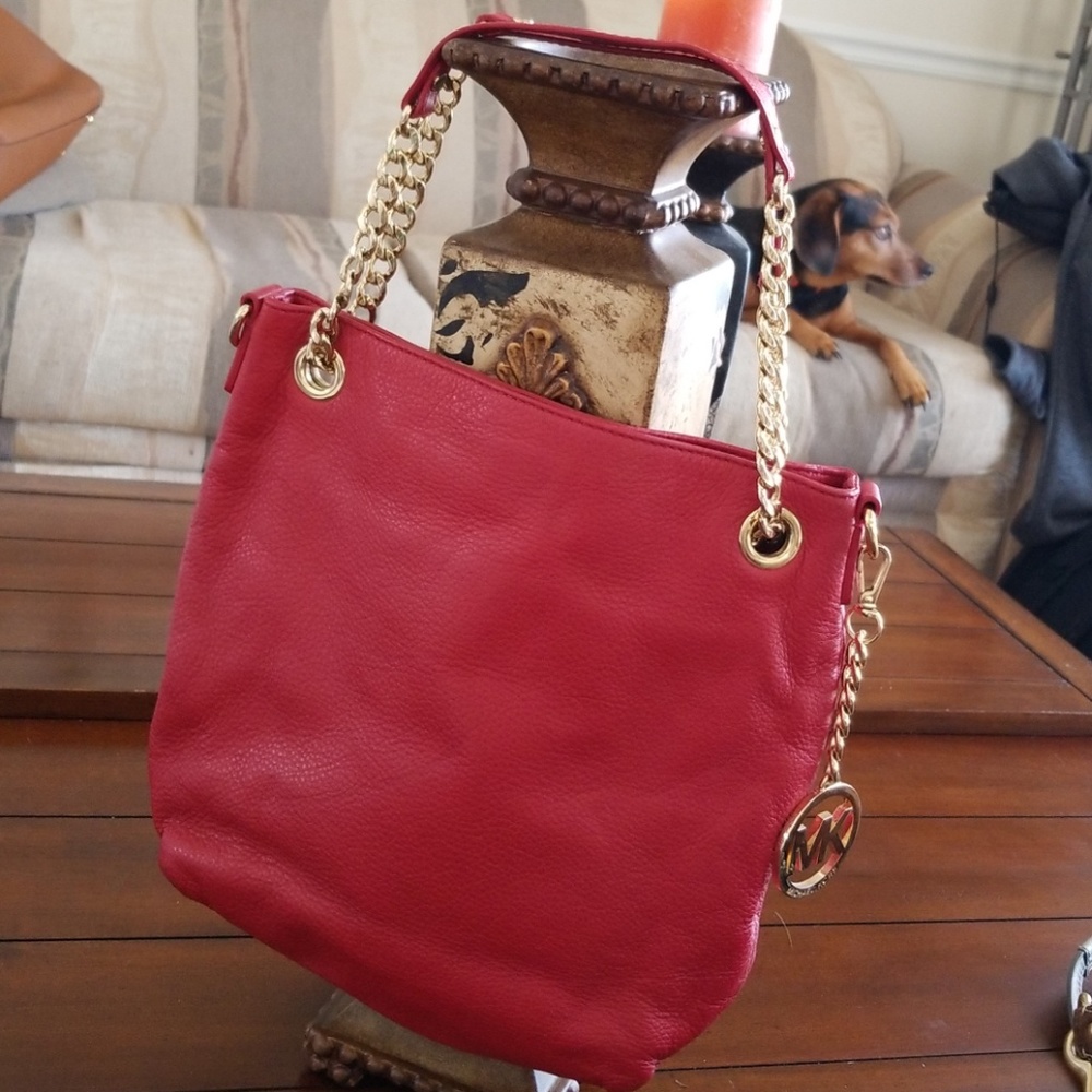 π MICHAEL KORS RED BAG - Picture 1 of 8